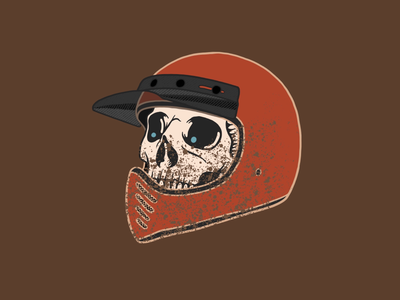 Dirty Death Moto helmet illustration moto motorcycle procreate skull