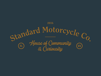 Standard Motorcycle Co. Pt. III badges explorations logo moto type type lockup