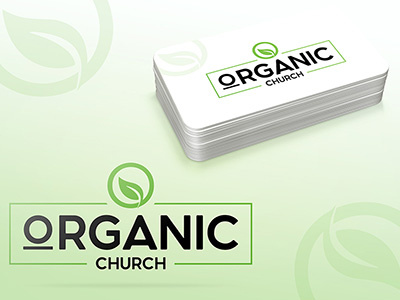 Organic Church Business Card Mock business card business cards card christian church graphic burger icon logo mockup organic vector
