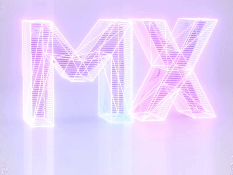 Design to the MX - Neon Wireframe 3d animation blender3d branding logo typography