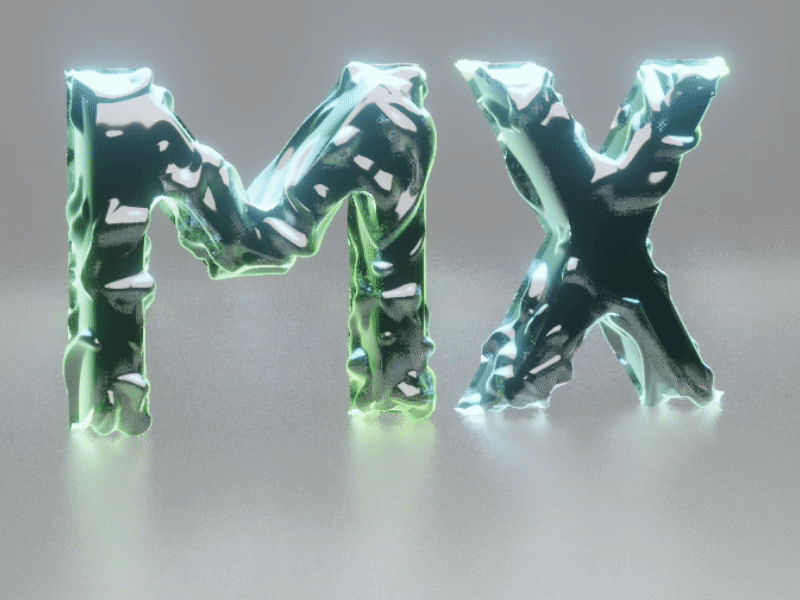 Design to the MX - Liquid Metal MX 3d animation blender3d branding logo metal morph typography