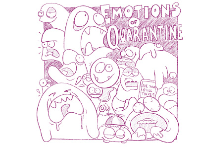 Emotions of Quarantine doodle emotions illustration illustrator monster procreate sketch