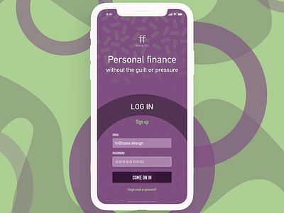 Daily UI Challenge - Personal Finance App Log in Screen