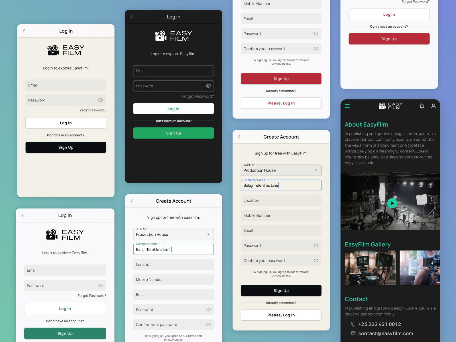 Simple login signup light & dark UI by Raju KH on Dribbble