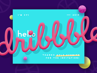 Hello Dribbble! 3d graphic design hello hello dribbble hellodribbble hi dribbble typography