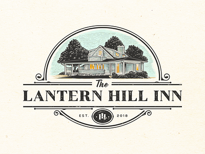 The Lantern Hill Inn branding classic hand drawn logo rustic vintage