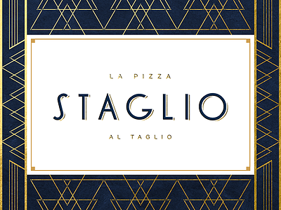 Staglio art deco classic lineart logo ornaments pizza vintage