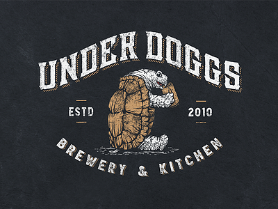Under Doggs brand identity pack classic food drink logo rustic vintage
