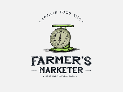 Farmer's Marketer - Home made natural food branding classic food hand drawn home made logo natural rustic vintage