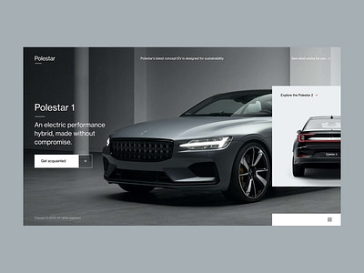 Polestar / Concept cars clean concept design interaction minimal motion polestar promo slider typography ui ux volvo website