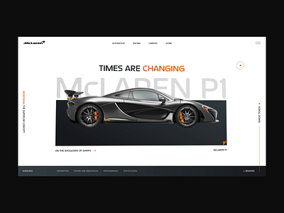 McLaren P1 / Hover Interaction animation automotive car concept design engine interaction mclaren minimal motion promo supercar typography ui ux vehicle web web design website