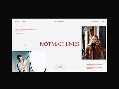 NOTMACHINES / Intro animation concept editorial grid interaction magazine minimal promo typography ui uxinspiration web webdesign website