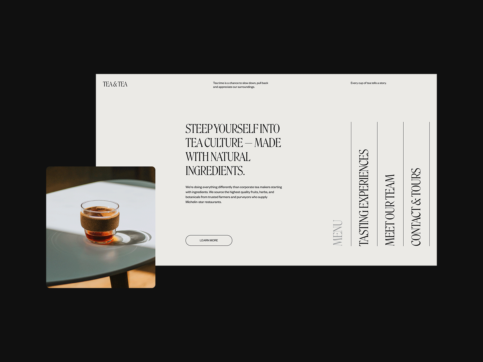 TEA & TEA editorial design interface layout minimal minimalist typography ui ux web design website whitespace