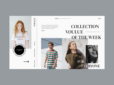 VOULUE / Collection of The Week clean concept design fashion interaction interface minimal promo typography ui ux uxinspiration web website weekly