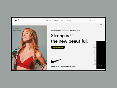 Nike Campaign / Greatness is trained clean concept design fashion layout minimal nike promo training typography ui web design website