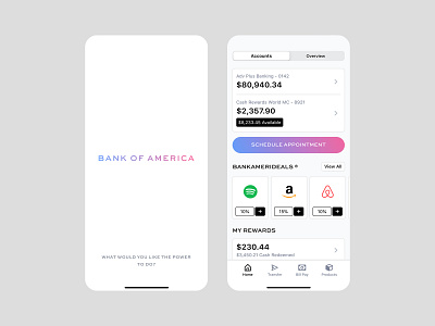 Bank of America / Redesign account bank banking clean design finance ios mobile payment typography ui ux uxinspiration