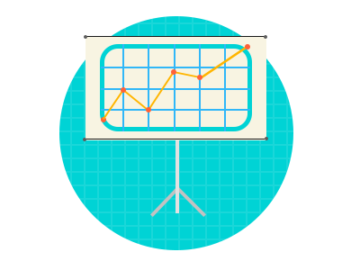 Graph chart circle graph grid growth icon lines round icon