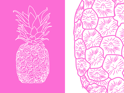 Pineapple aloha drawing fruit hawaii illustrator line drawing pineapple pink summer vector welcome