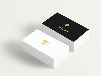 Aloha Philly Diamond Logo black and white branding business card diamond gold gold foil logo