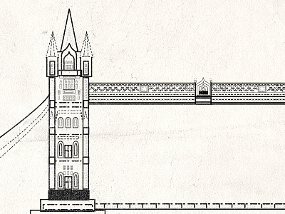 London Bridge bridge landmark line london tourist tower vector