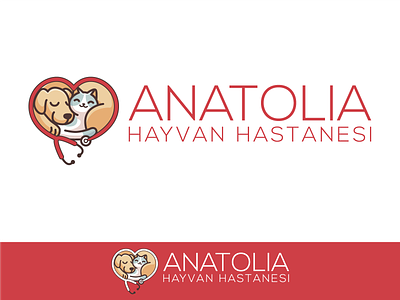 Anatolia Animal Hospital animal animal logo branding cat dog hospital logo turkey turkiye