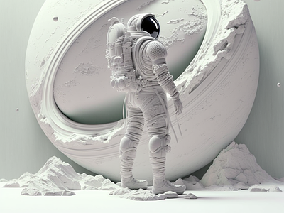 Astronaut in the Ocean ai astronaut azerbaijan baku daniel arsham illustration midjourney space suni intellekt white yapay zeka