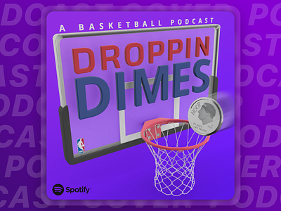 Droppin Dimes - Podcast Cover Art 3d 3d art branding design icon illustraion logo low-poly podcast