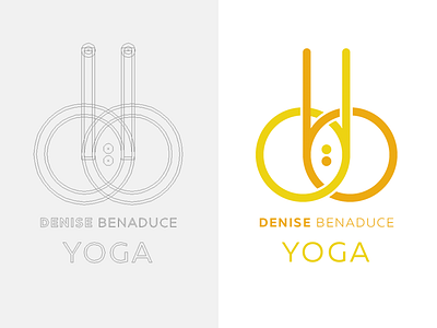 db yoga bindi construction icon logo symmetry yoga