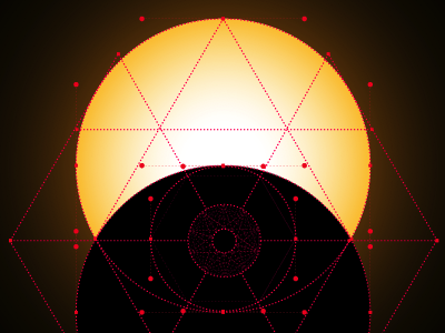 Brighter the Light, Darker the Shadow eclipse esoteric eye geometry grid moon space sun vector