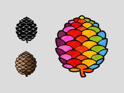 Pine Cone WIP color illustration pine vector