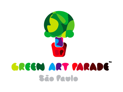 Green Art Parade color ecology flat green logo saturated vector
