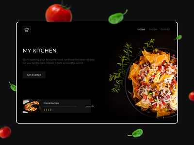 My Kitchen - Landing Page dark theme food landing page masterchef mykitchen recipe uiux webdesign website