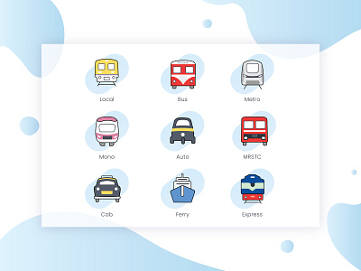 Transportation icons app design icon set icons illustration sketch transportation ui