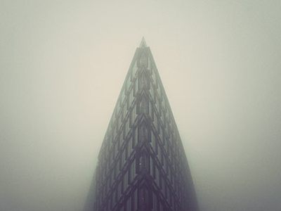 Deserted City aller architecture building copenhagen denmark eerie epic fog mist morning photography polaroid retro