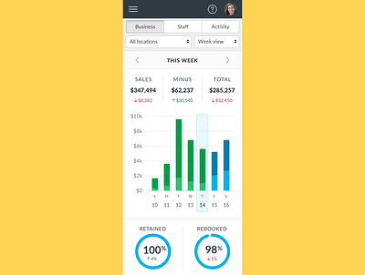 Business overview on phone app business chart dashboard mobile phone