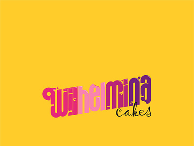 Wilhelmina Cakes brand branding clean design flat identity logo