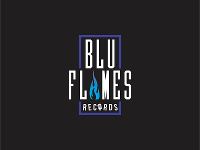 Blue Flames Records Logo art blue brand branding clean design flat icon icons identity lettering logo minimal type typography vector