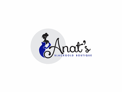 Anat's Blackgold Boutique Logo art blue brand branding clean design flat icon icons identity lettering logo minimal type typography vector
