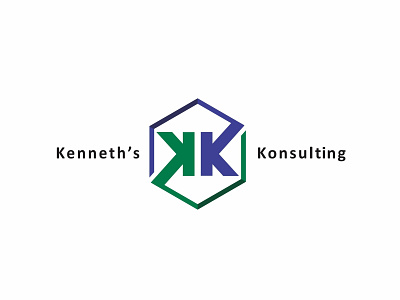 Kenneth's Konsulting Logo art blue brand branding clean design flat icon icons identity lettering logo minimal type typography vector