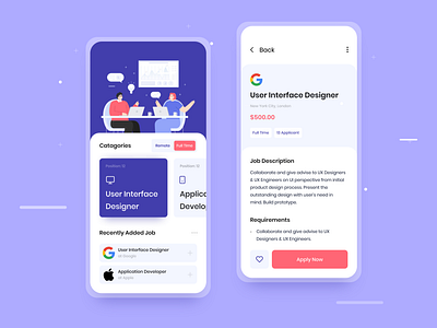 Job Finder Concept App Design