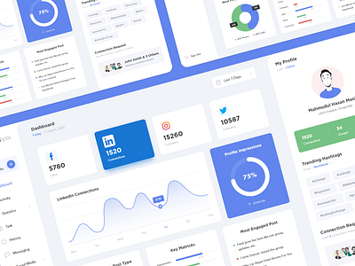 Dashboard - Social Media Analytics Website App agency app creative dashboard dashboard app dashboard design dashboard template dashboard ui illustration landing page landingpage social social app social media ui ui design uidesign website