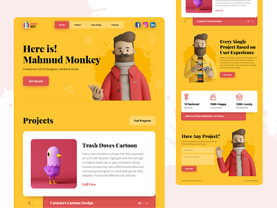 Monkey - Personal Portfolio Landing Page ( Full View )