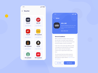 Digital Wallet App - Voucher app clean concept creative dailyui graphic design interface ios mobile mobile app mobile app design mobile ui ui ui design uidesign ux voucher wallet wallet app wallets