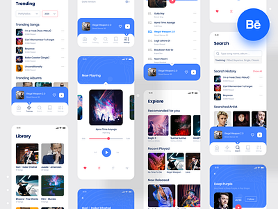 Musig - Music App UI Kit 2020 trend app best dribbble shot creative devignedge library mobile mobile app mobile app design mobile ui music music app music player player player ui search trending ui ui design uidesign