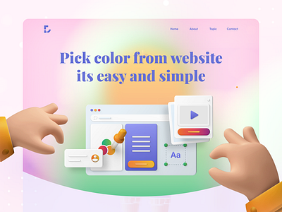 Color Picker Tools Landing Page | Header Exploration 2020 trend 3d agency animation best dribbble shot branding color color picker creative devignedge exploration header illustraion landing page landingpage trend 2020 ui ui design uidesign website