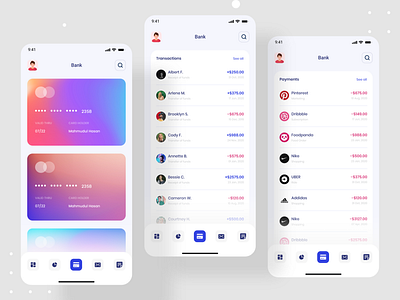 Debank | Bank Dashboard Design | Mobile App