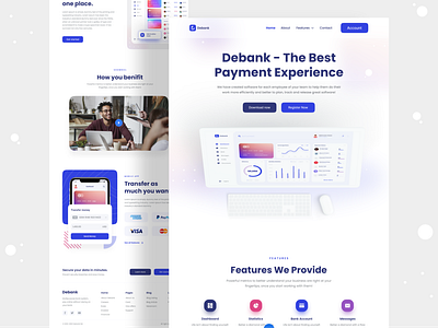 Debank | Digital Banking System | Website Design 2021 2021 design 2021 trend best dribble shot creative devignedge landing design landing page landing page design landingpage mhmanik02 ui ui design uidesign uiux web design webdesign website website design websites