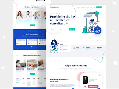 Healthcare Website Homepage UI Design V1