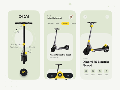 Electric Bike or Scooter Shop - Mobile App app ui design bike cargo bike devignedge ecommerce electric bike mhmanik02 mobile app online shop online store scooter shop shopper shopping store top designer ui design ui designer uidesign