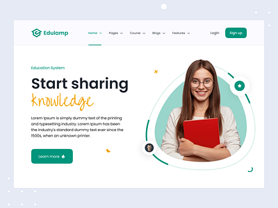 Education Website Landing Page Header UI Design V1